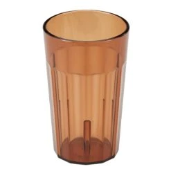 Cambro NT10153 Newport Amber 10 Oz. Fluted Tumbler - 36 / CS