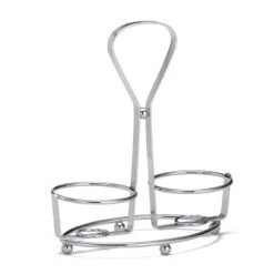 TableCraft 406-2R 2-Ring Chrome Plated Dispenser / Condiment Rack