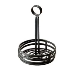 American Metalcraft FWC69 Black 6.25 In Rnd Flat Coil Condiment Holder