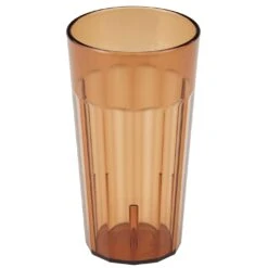 Cambro NT16153 Newport Amber 16.4 Oz. Fluted Tumbler - Dozen