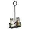 American Metalcraft WSPR2B Black Round Top Salt / Pepper Shaker Caddy -Libbey Store 6013459