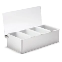 TableCraft 1604 4-Compartment Condiment Holder With Plastic Lid